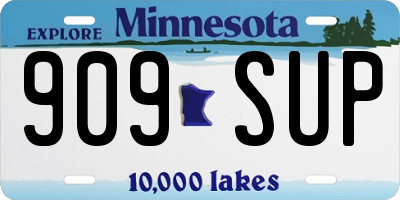 MN license plate 909SUP
