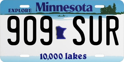 MN license plate 909SUR
