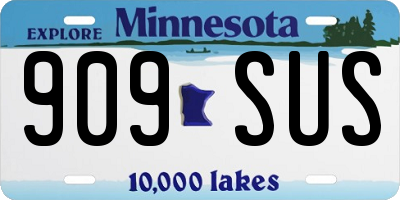 MN license plate 909SUS