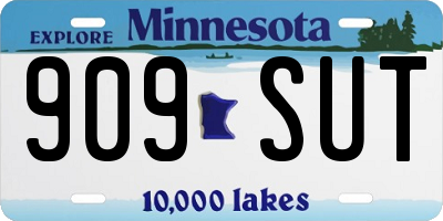 MN license plate 909SUT