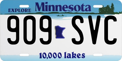 MN license plate 909SVC