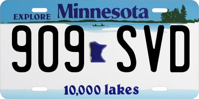 MN license plate 909SVD