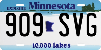MN license plate 909SVG