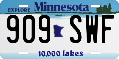 MN license plate 909SWF