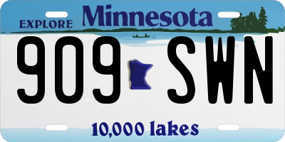 MN license plate 909SWN