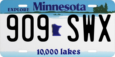 MN license plate 909SWX