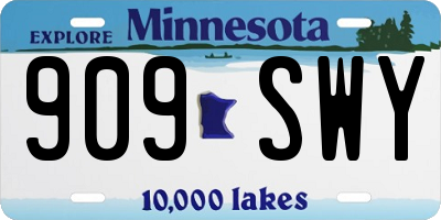 MN license plate 909SWY