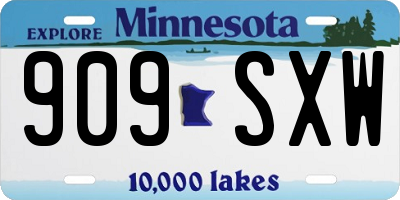 MN license plate 909SXW