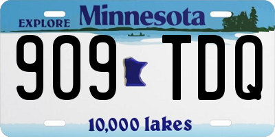 MN license plate 909TDQ