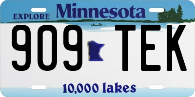 MN license plate 909TEK