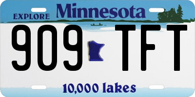MN license plate 909TFT