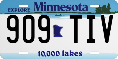 MN license plate 909TIV