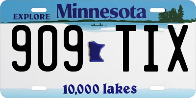 MN license plate 909TIX