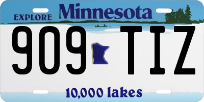 MN license plate 909TIZ