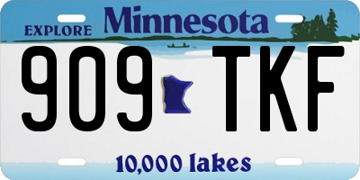 MN license plate 909TKF