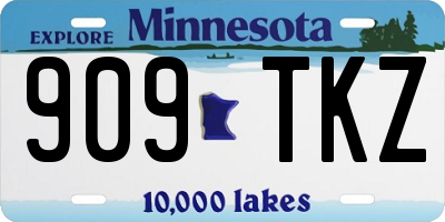 MN license plate 909TKZ