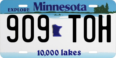 MN license plate 909TOH