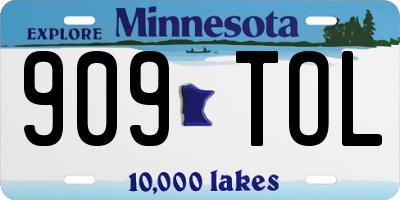 MN license plate 909TOL