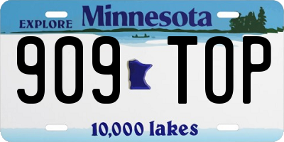MN license plate 909TOP