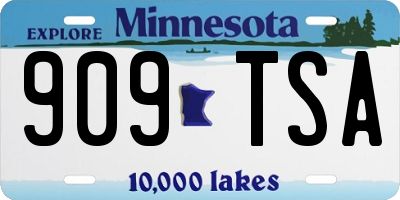 MN license plate 909TSA