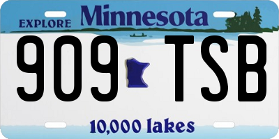 MN license plate 909TSB