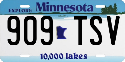 MN license plate 909TSV