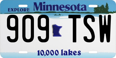 MN license plate 909TSW