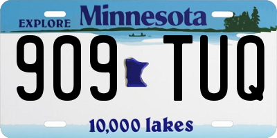 MN license plate 909TUQ