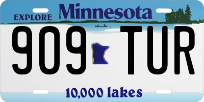 MN license plate 909TUR
