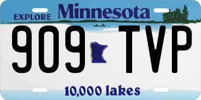 MN license plate 909TVP