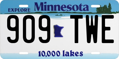 MN license plate 909TWE