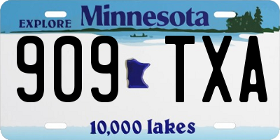 MN license plate 909TXA