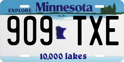 MN license plate 909TXE