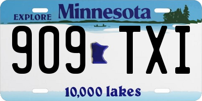 MN license plate 909TXI