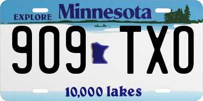 MN license plate 909TXO