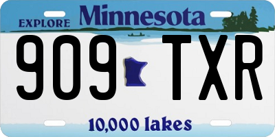 MN license plate 909TXR