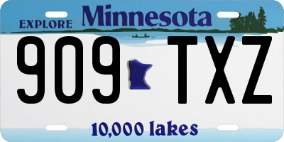 MN license plate 909TXZ