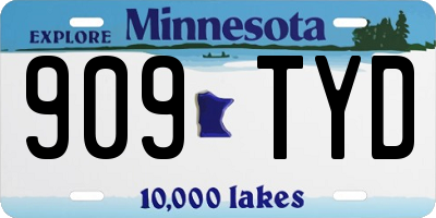 MN license plate 909TYD