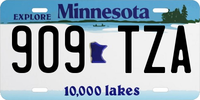 MN license plate 909TZA