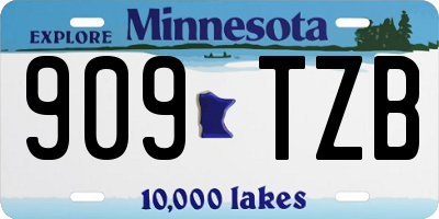 MN license plate 909TZB