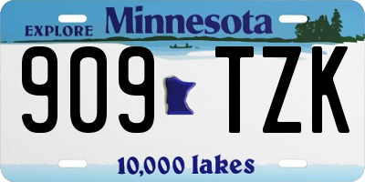 MN license plate 909TZK