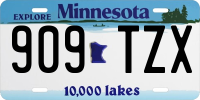 MN license plate 909TZX