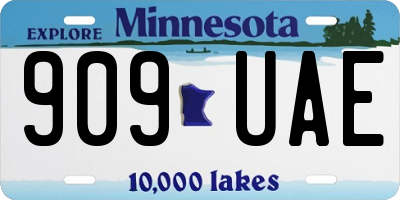 MN license plate 909UAE