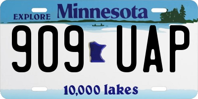 MN license plate 909UAP