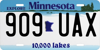 MN license plate 909UAX