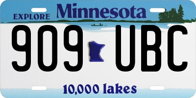 MN license plate 909UBC