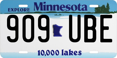 MN license plate 909UBE