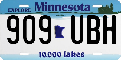 MN license plate 909UBH
