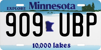 MN license plate 909UBP