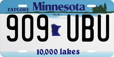 MN license plate 909UBU